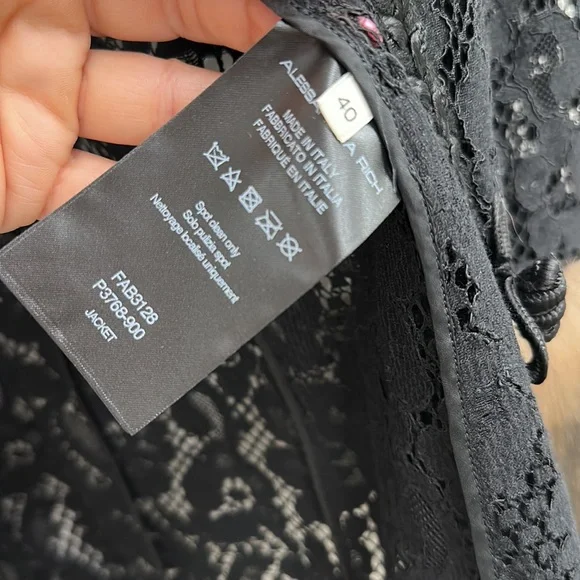 Alessandra Rich lace faux-fur detail coat NWT - Picture 12 of 14